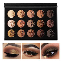 Paletka ocnch stnu Nude Gold Natural Naked Smokey Tepl Neutrln 15 odstnu DE'LANCI Ultra-Blendable High Pigmented Matt Shimmer Matallic Dlouhotr