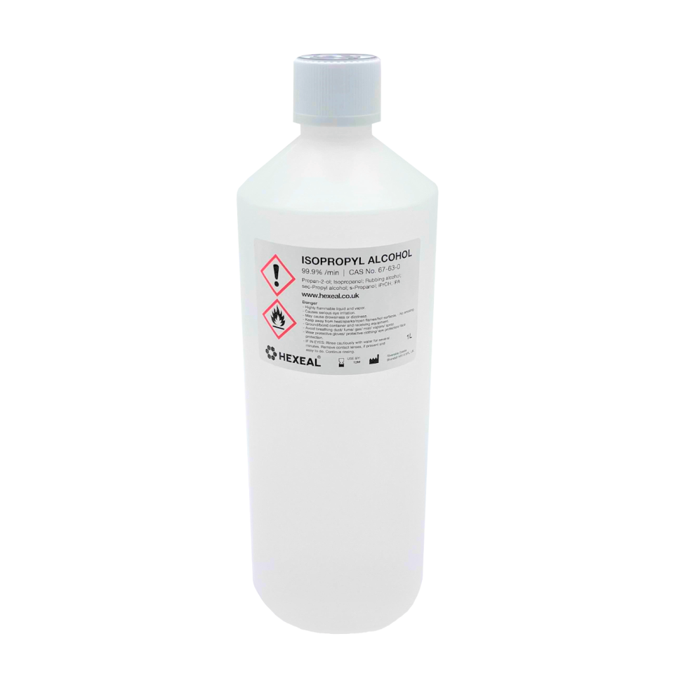 Hexeal 99.9% Isopropyl Alcohol 1L - 1L IPA for Sanitising & Cleaning