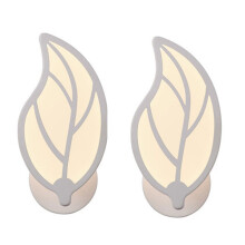 2X Lampada Da Parete Moderna A Led Lampada Da Parete A Foglia Creativa Applique Lampadario Nordico Semplice Per Corridoio Cafe Bianco Caldo