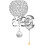 Modern Style Wall Lamp Crystal Wall Light Holder with Power Pull Switch Crystal Wall Sconce E14 Socket Silver 1