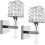 Modern Style Wall Lamp Crystal Wall Light Elegant Creative Crystal Wall Sconce with Power Pull Switch E14 Socket Silver(2 piece) 1
