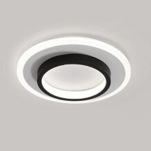 STOEX Moderne Deckenleuchte Nordic LED Kronleuchter Kreative Runde Deckenleuchte Schwarz Acryl Kronleuchter Kalt Weiß
