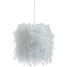 Feather Ceiling Pendant Light Shade Modern Nordic-Style 23cm Chandelier E27 Lampshade for Living Room Dining Room Bedroom (White)