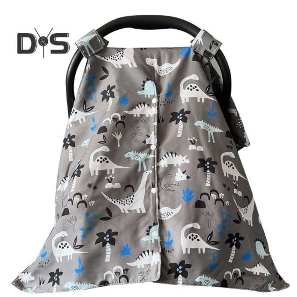 (as the picture, B) Winter Car Seat Covers for Babies Windproof Warm Baby Car Seat Canopies Cartoon Printed Double Layer Infant Stroller Cover for Indoor Outdoor