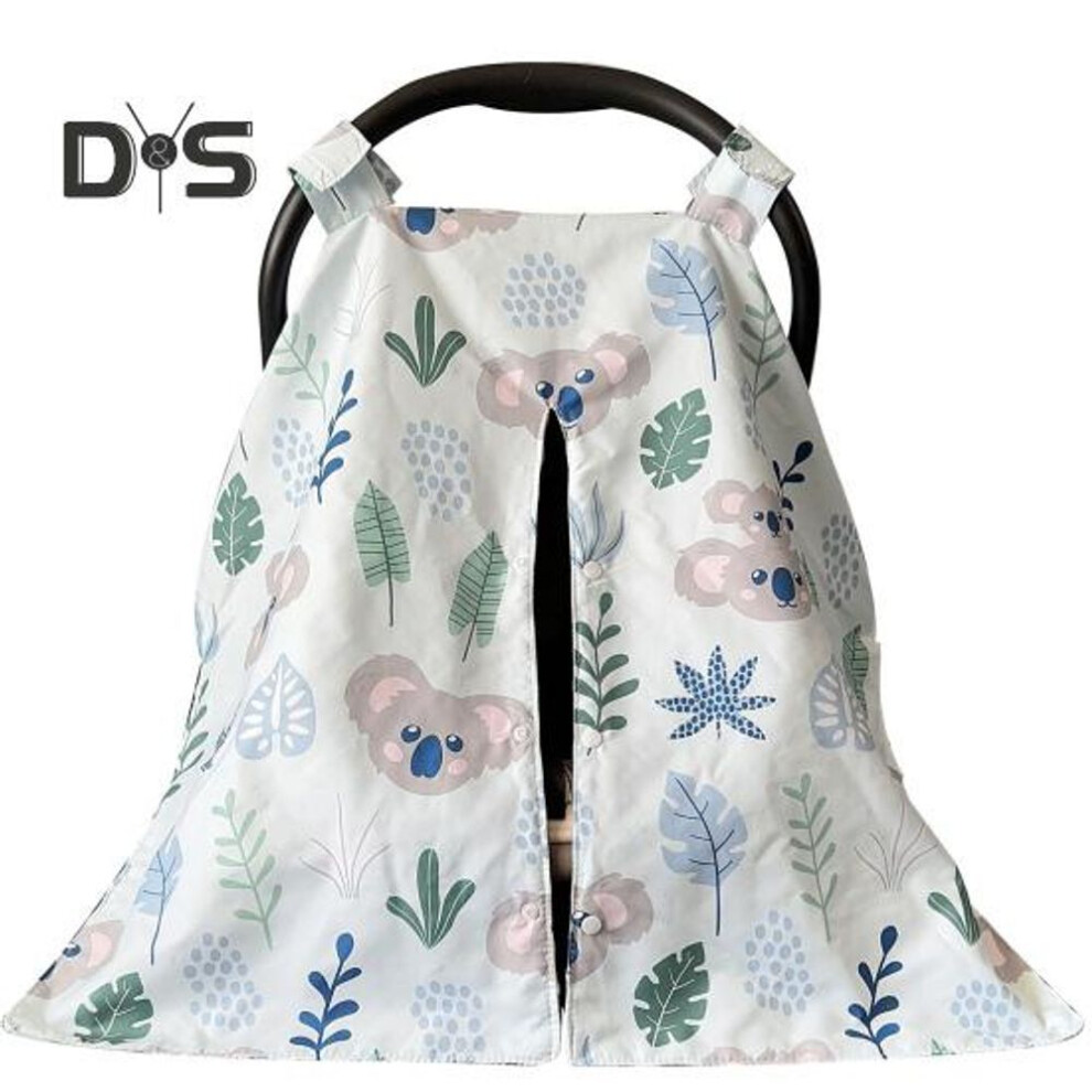 (as the picture, A) Winter Car Seat Covers For Babies Windproof Warm Baby Car Seat Canopies Cartoon Printed Double Layer Infant Stroller Cover For Indoor Outdoor