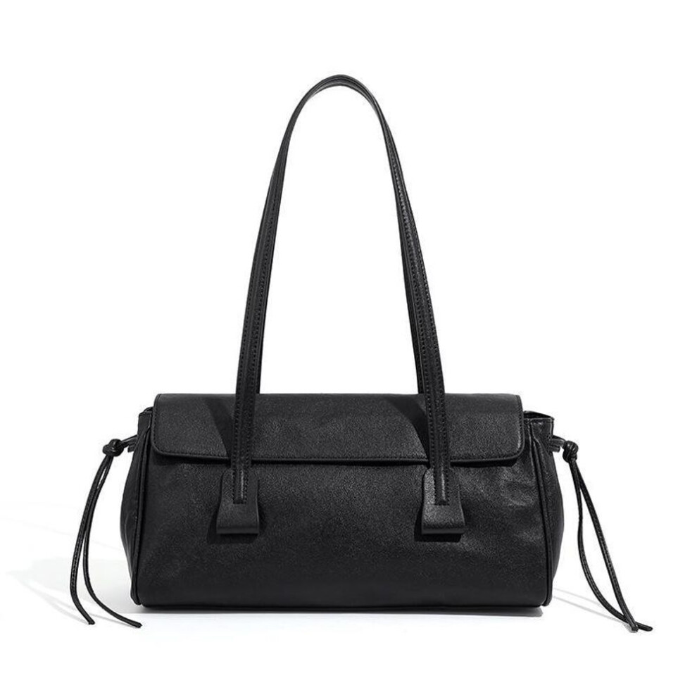 (black, 32*12*18) Autumn/winter Cowhide Underarm Pillow Bag: Stylish Versatile Single Shoulder Women's Baguette