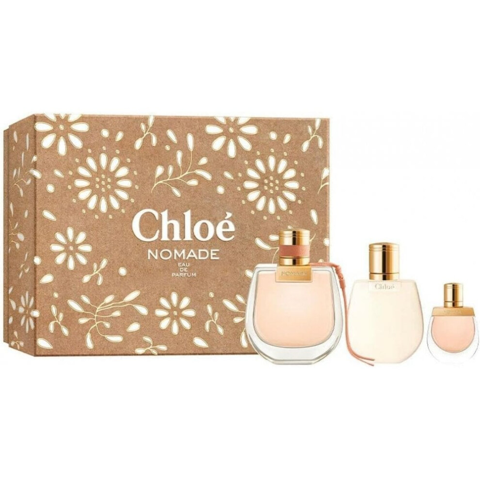 Chloe Nomade Gift Set 75ml EDP Spray + Body Lotion 100ml + EDP 5ml