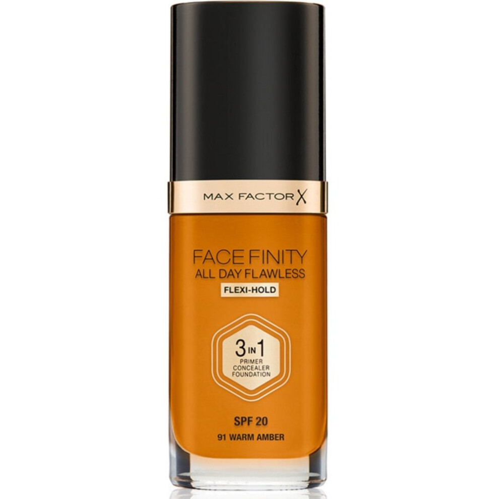 Max Factor Face Finity All Day Flawless 3 In 1 Foundation 30Ml - W91 Warm Amber