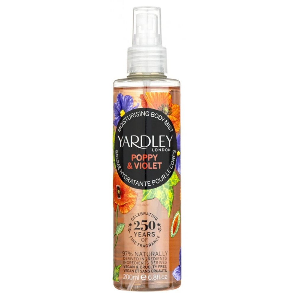 Yardley Poppy And Violet Body Mist 200ml