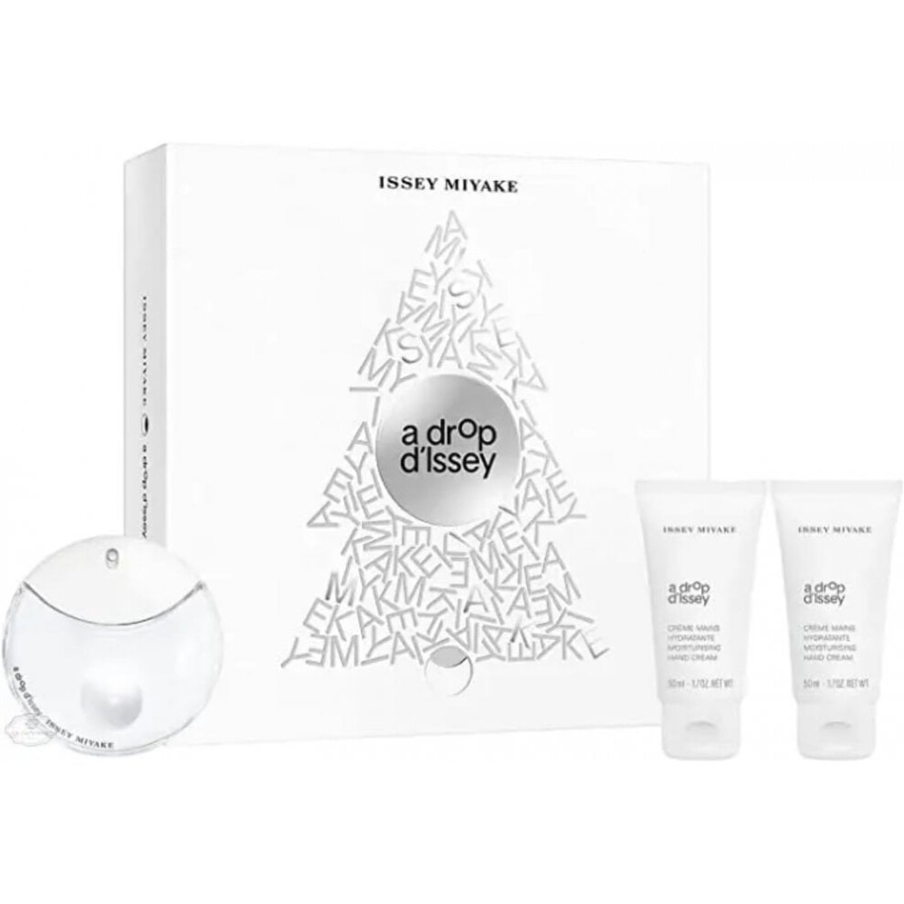 Issey Miyake A Drop d'Issey Gift Set 50ml EDP Spray + 2 x 50ml Hand Cream