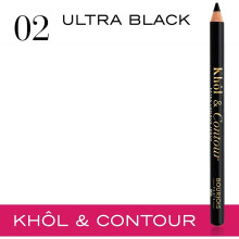 Lápis para os olhos - Bourjois - KOHL&amp;CONTOUR - Preto ultra - 1,2 gr - Intensifica o olhar