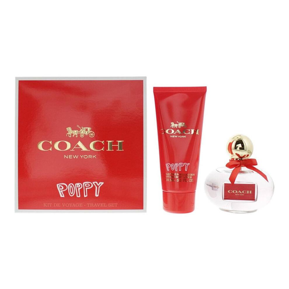 Coach Poppy Gift Set 100ml EDP Spray + 100ml Body Lotion