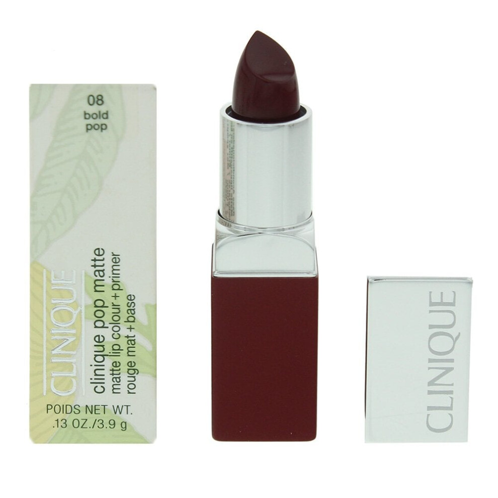 Clinique Pop Matte Lipstick + Primer 3.9G - 08 Bold Pop