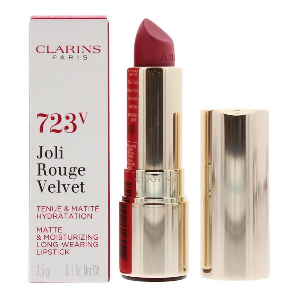 (723V Raspberry (Velvet)) Clarins Joli Rouge Velvet Matte Long Wear Lipstick 3.5g For Women