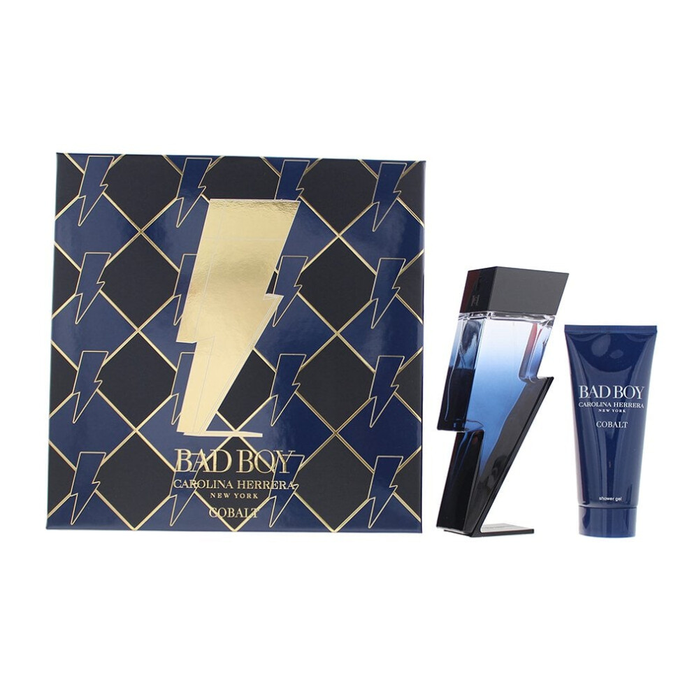 Carolina Herrera Bad Boy Cobalt Gift Set 100ml EDP Spray + 100ml Shower Gel