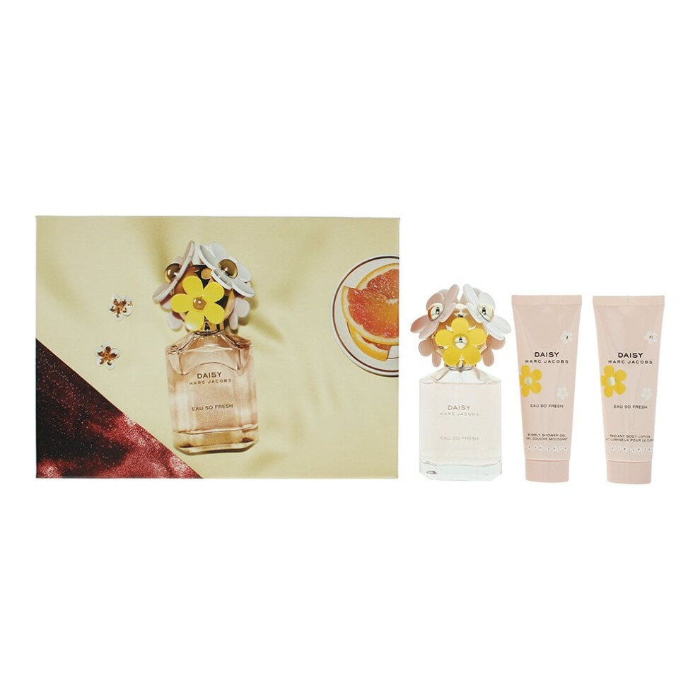Marc Jacobs Daisy Eau So Fresh 3 Piece Gift Set: EDT 75ml - Body Lotion 75ml - Shower Gel 75ml