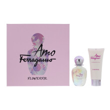 Eau De Toilette, Salvatore Ferragamo, For Women, 50 ml + Amo Ferragamo Flowerful, Shimmer, Day & Night, Body Lotion, 100 ml