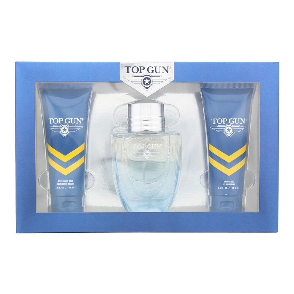 Top Gun Rivet Gift Set 100Ml Edt Spray + Hair & Body Wash 100Ml + A Balm 100Ml
