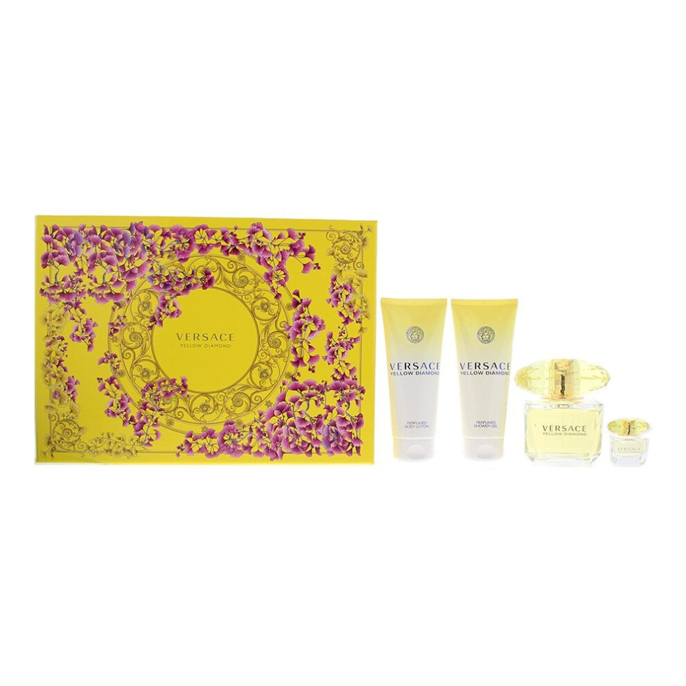Versace Yellow Diamond Gift Set 90ml EDT + 100ml S Gel + B Lotion 100ml + 5ml