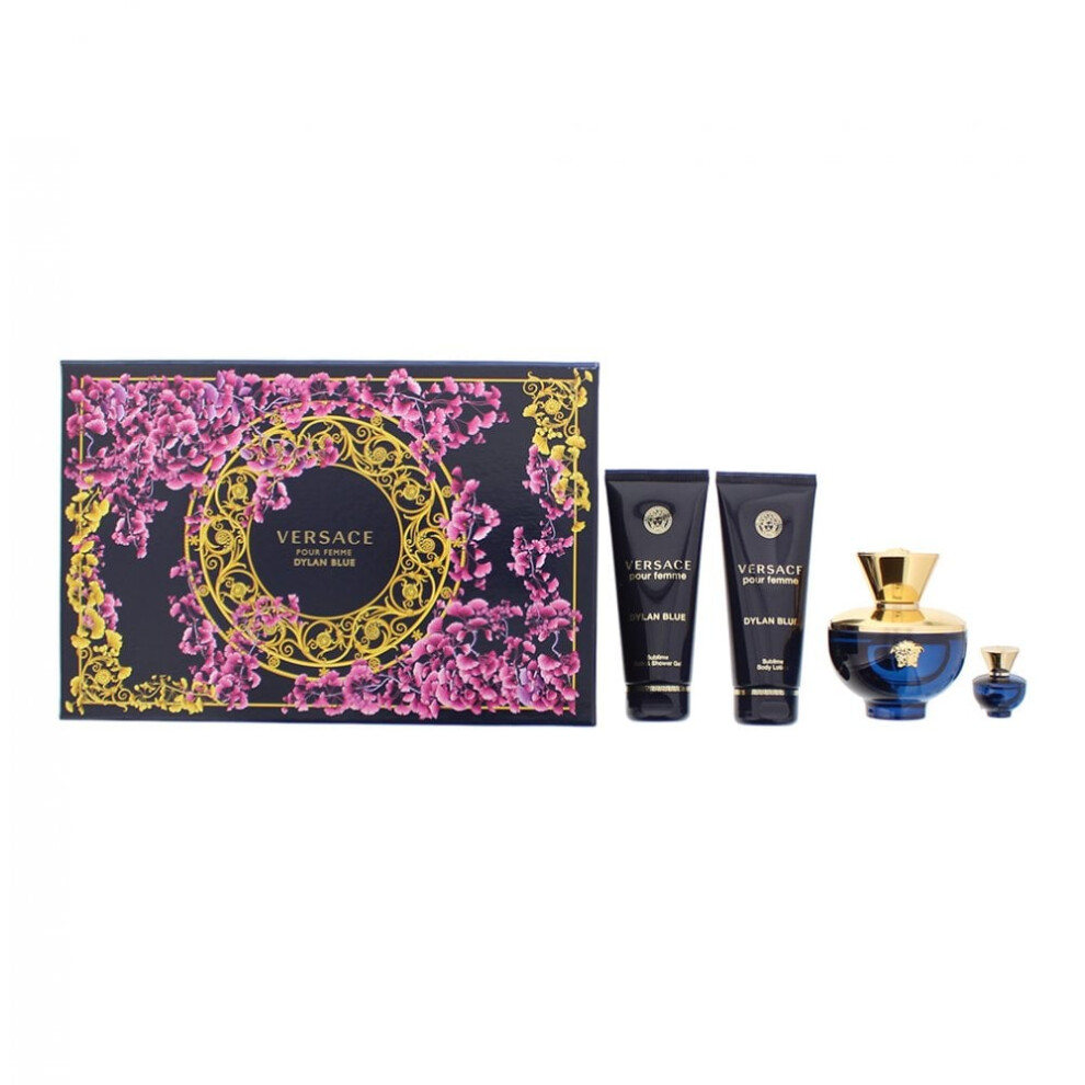 Versace Dylan Blue Pour Femme Gift Set 100 EDP Spray + 100ml S Gel + More