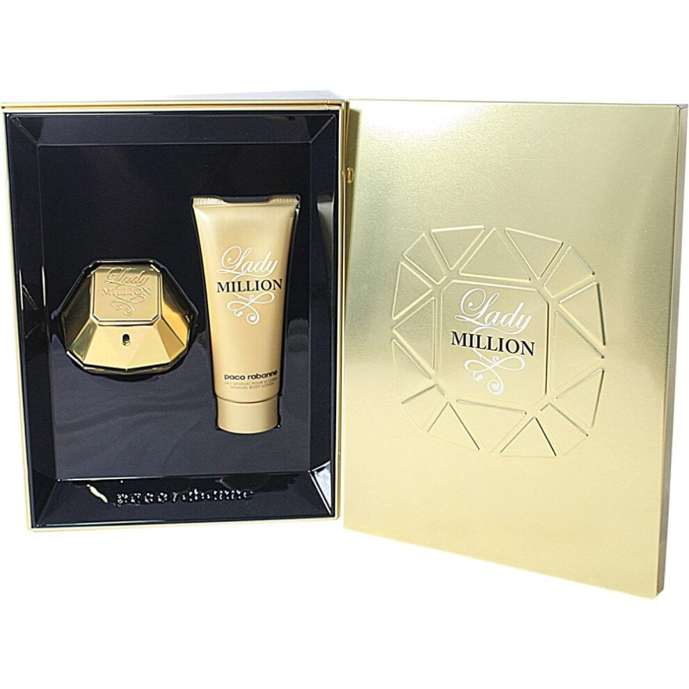 Paco Rabanne Lady Million 50ml EDP Spray + 100ml Sensual Body Lotion