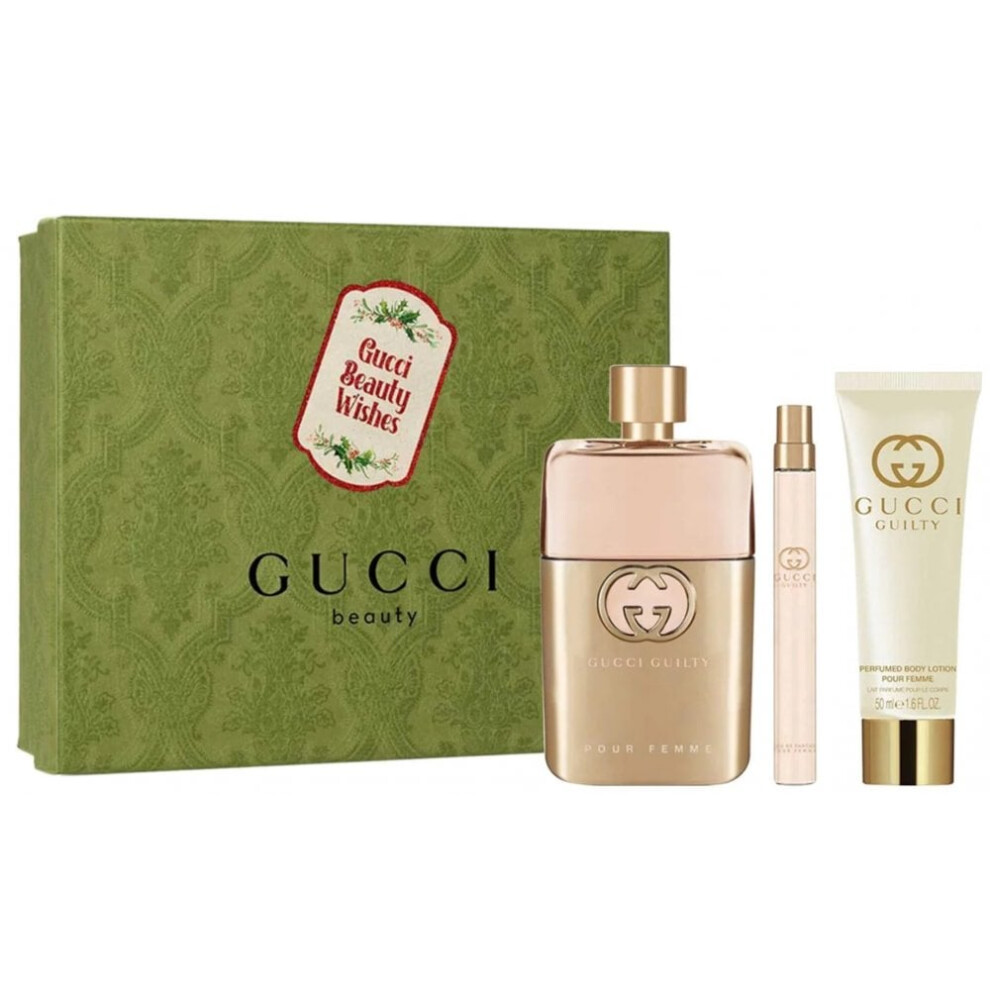 Gucci Guilty Pour Femme Gift Set 90ml EDP Spray + 10ml EDP Spray + 50ml Body Lotion