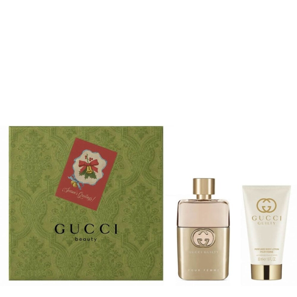 Gucci Guilty Pour Femme Gift Set 50ml EDP Spray + 50ml Body Lotion - Christmas Edition