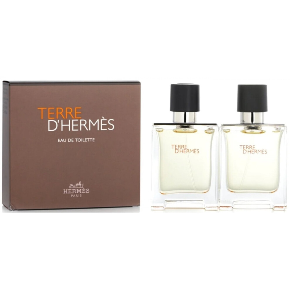 Hermes Men's Terre D'Hermes Gift Set 2 X 50ml EDT Spray