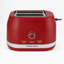 Hamilton Beach Ella 2-Slice Toaster 800W Matte Red HBT1322MR - Wide Slots, 7 Browning Levels, Defrost Reheat Cancel