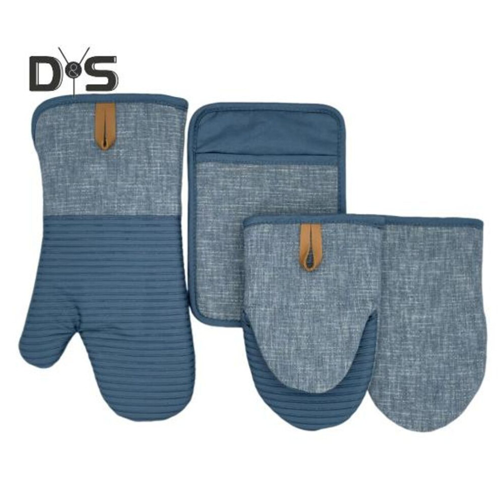 (blue) Mini Oven Mitts Neoprene Palm Oven Gloves With Hanging Loop Heat Resistant Kitchen Mitts For Baking Bbq