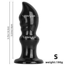 (black, S) Extra Large Black PVC Butt Plug Anal Sex Toy Dildo Masturbator Big Dick Gay Fisting 18+