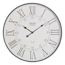 Wall Clock - Iron/MDF/GlaSS/Paper - L8 x W80 x H80 cm - Black