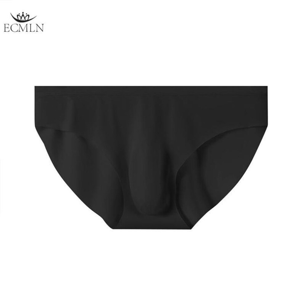 (2XL, black) 3D Men Ice Silk Summer Ultra-thin Transparent Seamless Underwear Panties Men Sexy Breathable Underwear