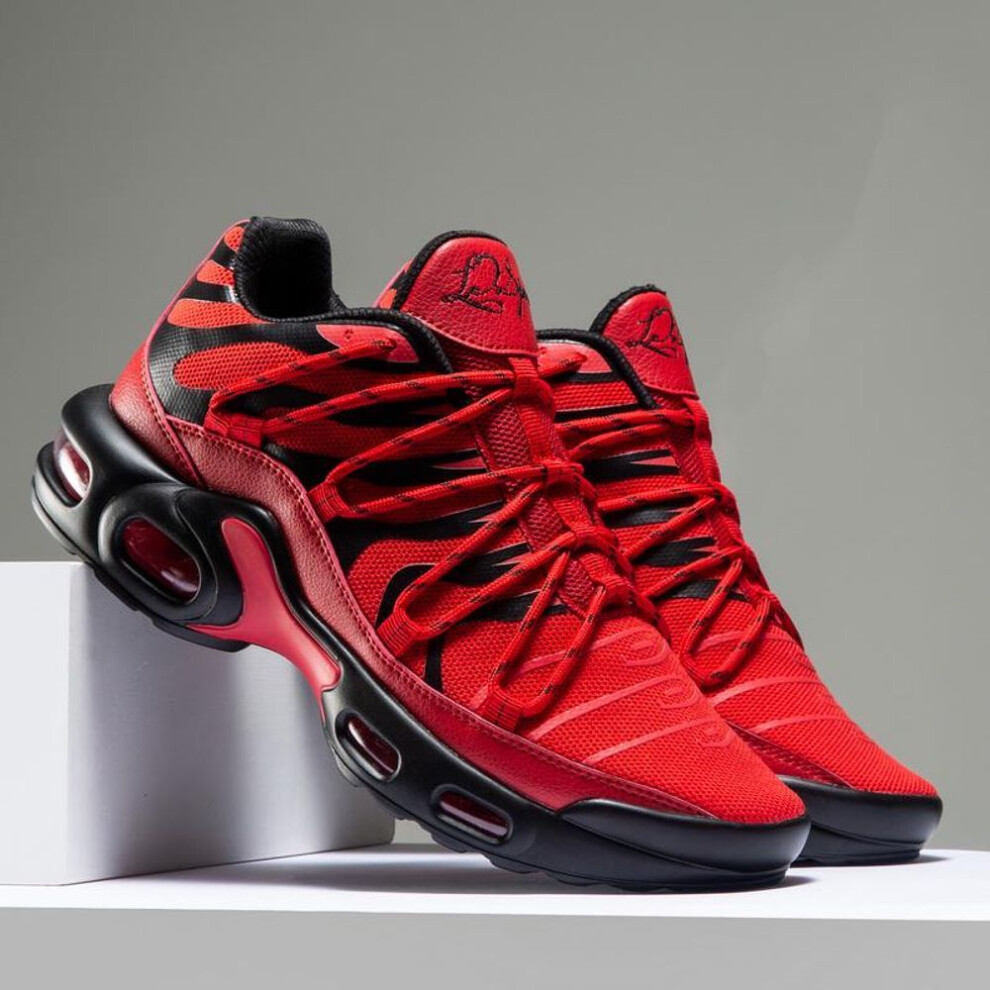 (red, 40) Men's Lightweight Basketball Shoes with Cushioning Tech - Breathable Sneakers for Running/Casual/Sports/Work, Airflow Mesh Size 39-46 (Black/White)