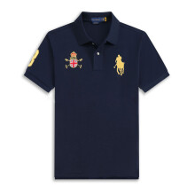 (Parang, XL) Men's Custom Fit Crown motif Polo Shirt Cotton Short Sleeve Large Pony Polo Top