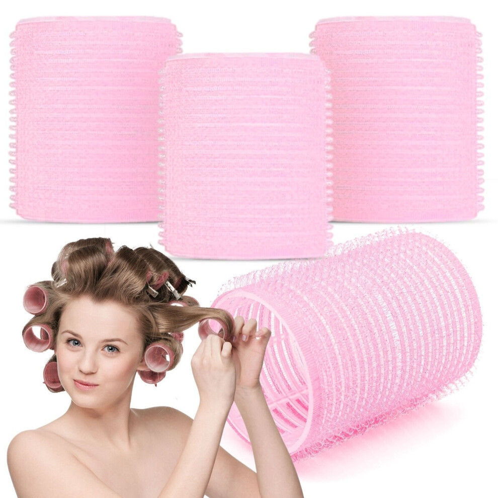Hair Rollers Self Grip Large Set Heatless Bouncy Wave Curlers Cling Styling 4 rollers