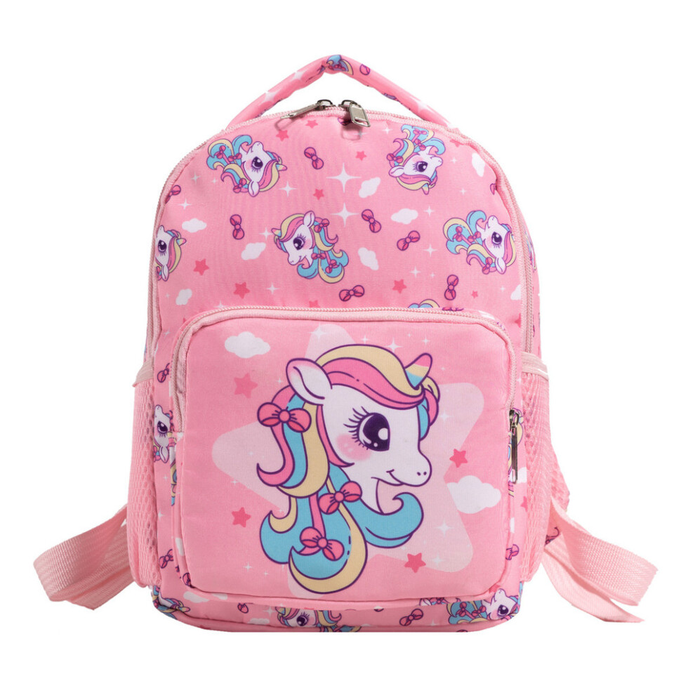 (Pink Head) Cartoon Printed Unicorn Backpack Nylon Construction Suitable Daily For Children-image-OPC-PH92CHG-NEW