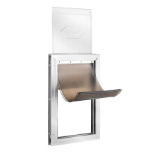 Porta per animali domestici vevor per porte interne ed esterne Pannello di chiusura in metallo in alluminio e blocca una porta per animali domestici