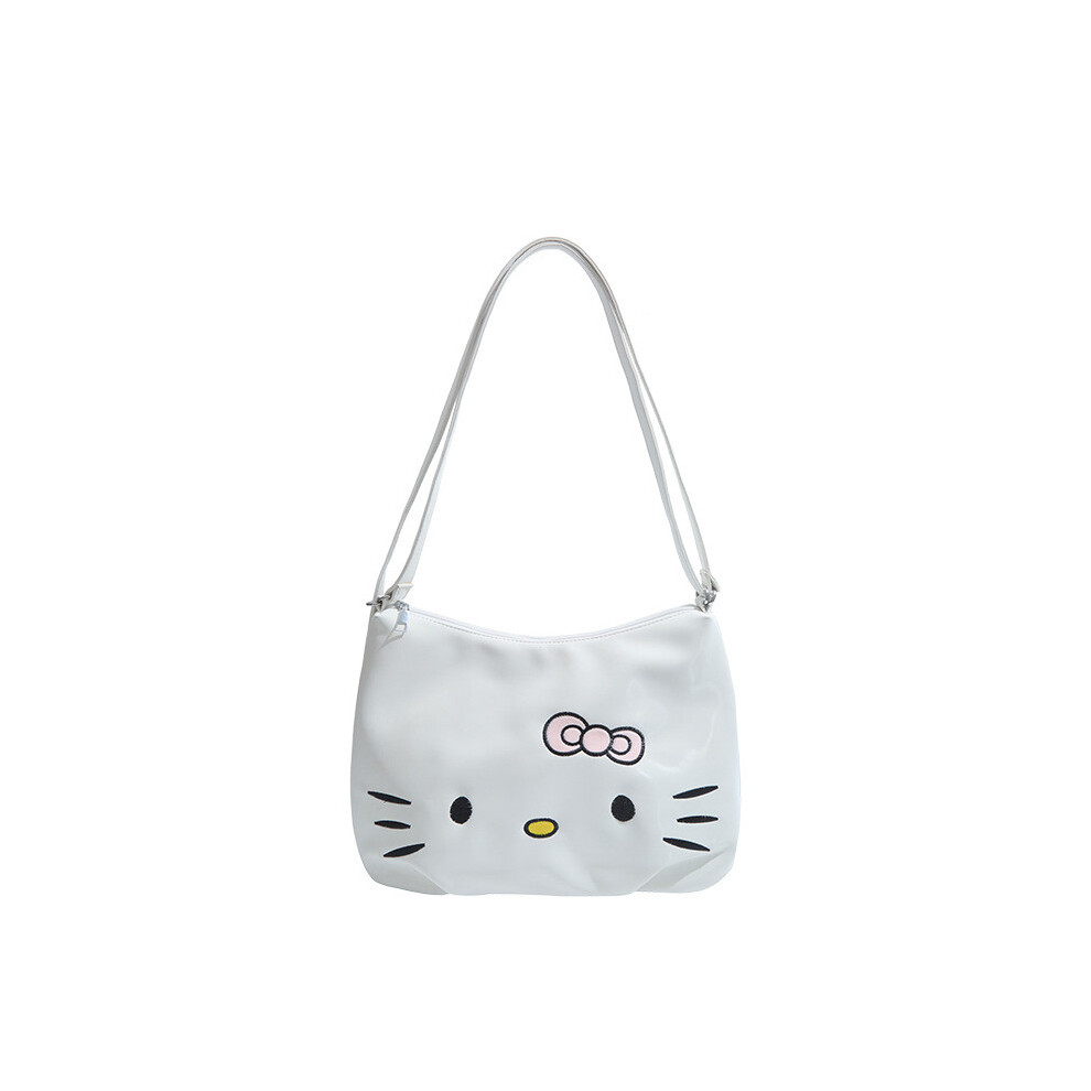 (White Cat) Bowknot Kitty Hello Soft Plush Girl Backpack Pu Material Cartoon Shoulder Bag-image-OPC-PH92MFG-NEW