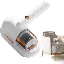 (White) Bed Vacuum Cleaner | Powerful Handheld Vacuum | Rechargeable Lightweight Compact Tool Remove Dust Hair Pollen for Fabric Surfaces Carpets Bedding