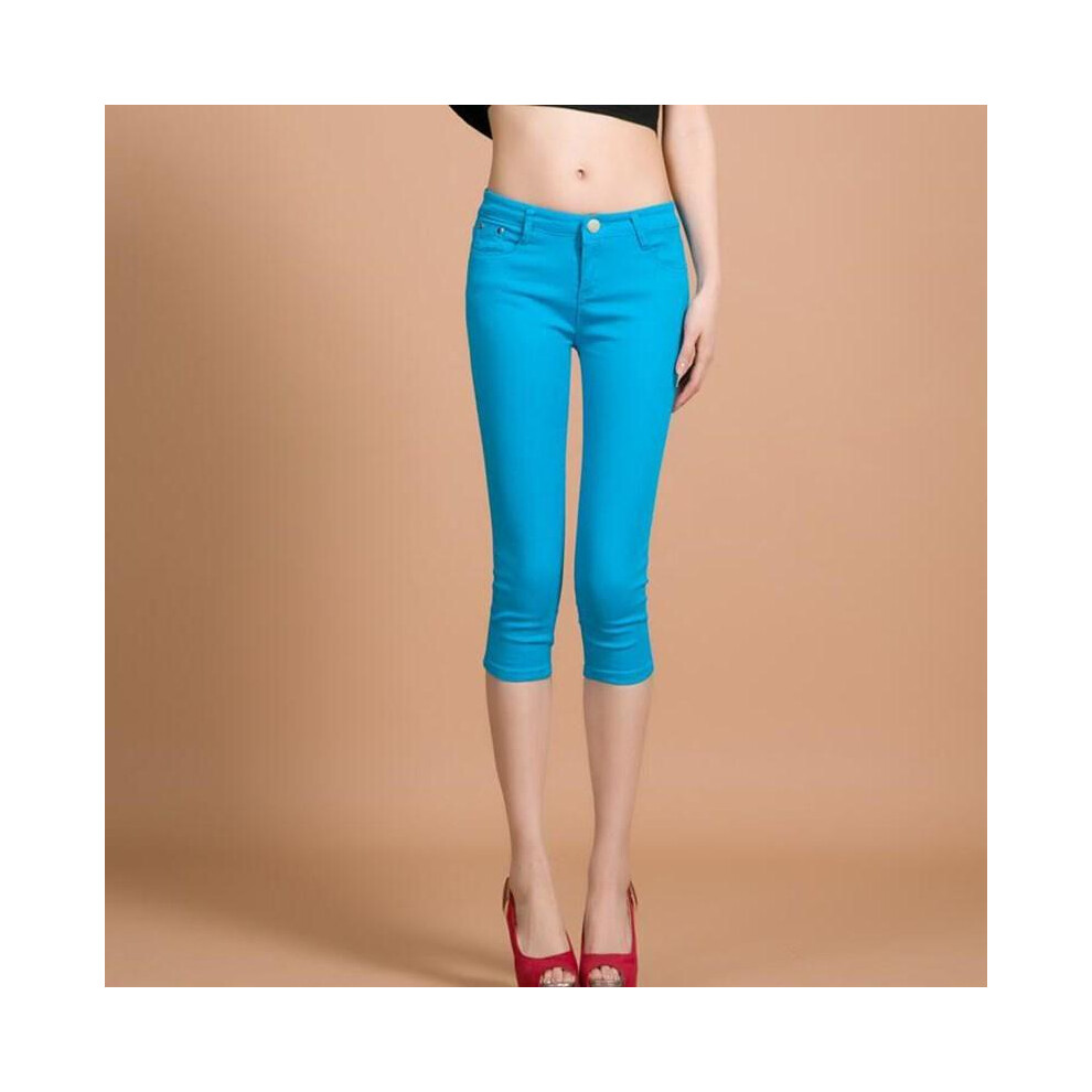 (SkyBlue, 31) Summer Candy Women Color Capris Denim Skinny Slimming Pencil Trouser Pants-image-OPC-PH92NKF-NEW