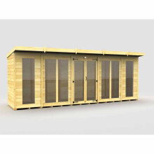 18ft x 4ft Pent Summer House (Full Height Window) - Wood - L118 x W533 x H201 cm