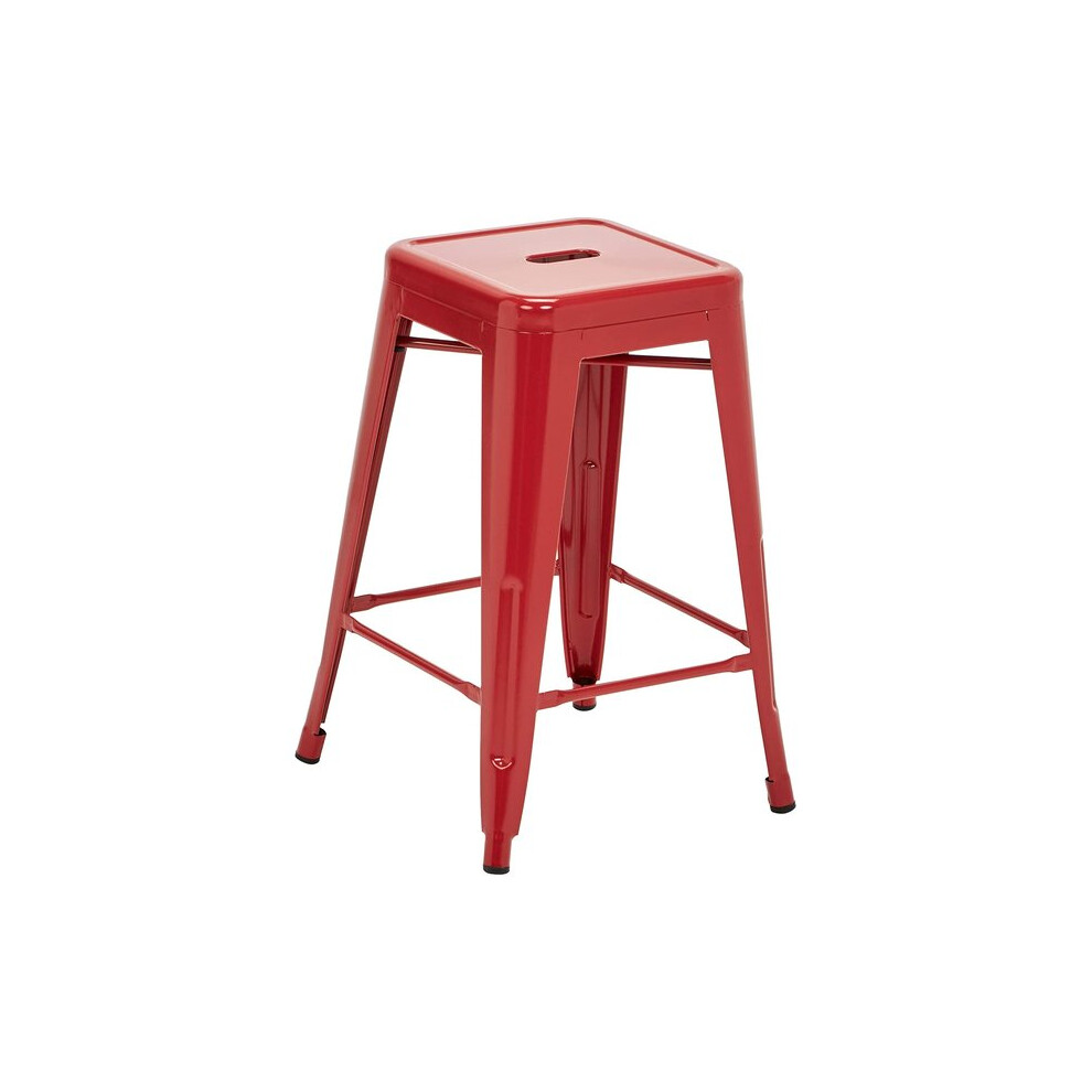 Bar Stool - Metal - H76 cm - Red-image-OPC-PH92QDQ-NEW