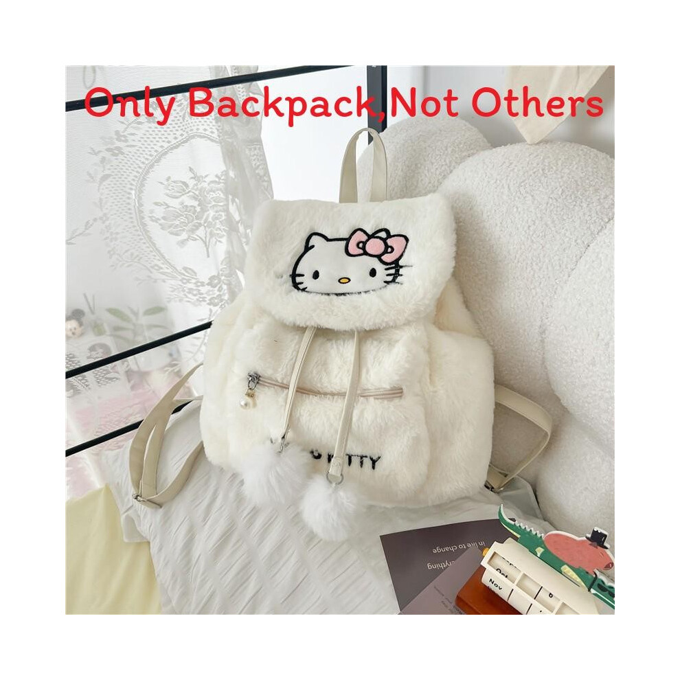 (StyleI) Sanrio Cute Hello Kitty Kuromi Plush Flip Cover Backpack Drawstring With Design-image-OPC-PH92RB9-NEW