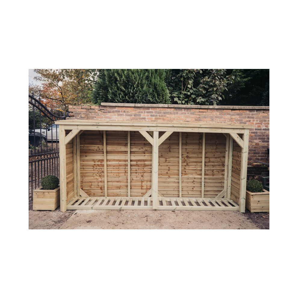 Super Heavy Duty Log Store - Timber - L60 x W360 x H180 cm - Minimal Assembly Required-image-OPC-PH92RCZ-NEW