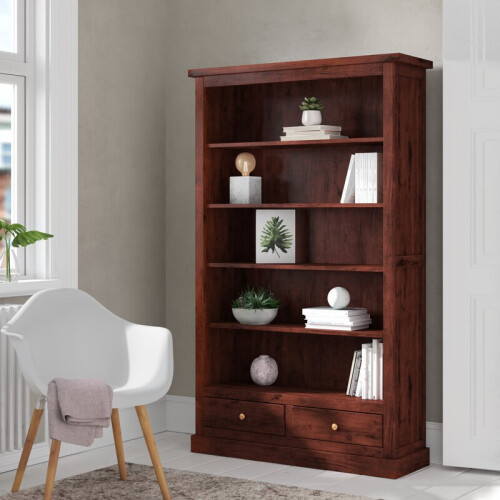 Jaipur Dark Mango Large Bookcase - Solid Mango Wood - L35 x W110 x H180 cm 1