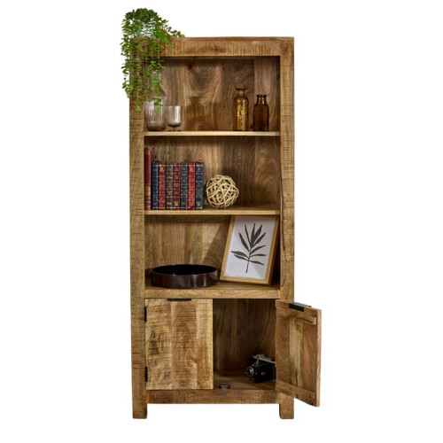 Surrey Bookcase with Doors - Solid Mango Wood - L40 x W70 x H165 cm 1