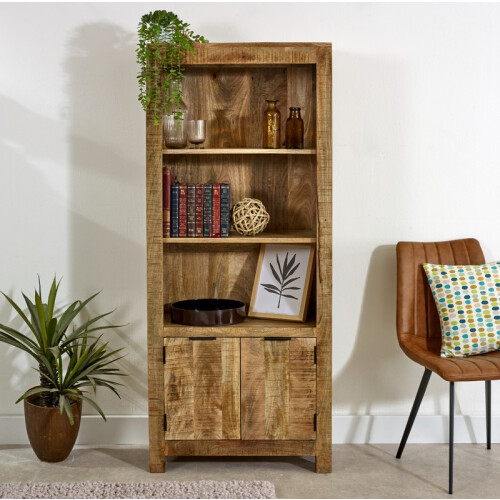 Surrey Bookcase with Doors - Solid Mango Wood - L40 x W70 x H165 cm 2