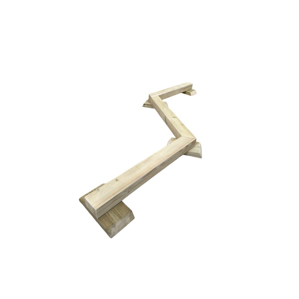 Children's Zig Zag Balance Beam Walking Bar - Pressure Treated Wood - L240 x W30 x H12 cm