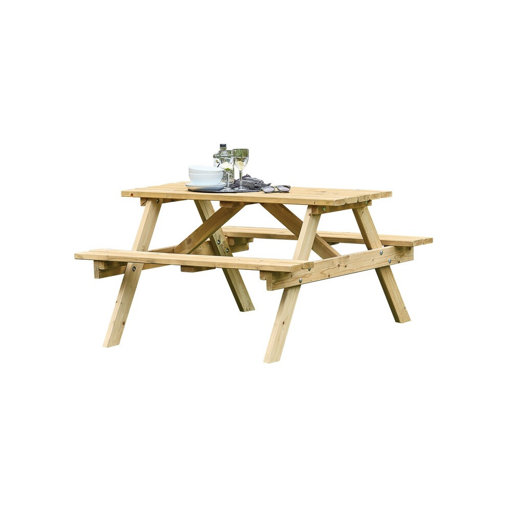 Appleton 4 Seater Picnic Bench - Timber - L12.3 x W11.9 x H6.9 cm - Natural